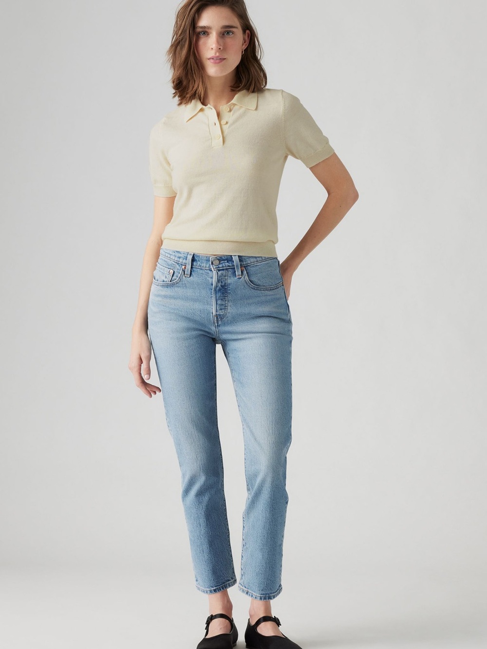 Levis 501 Cropped Jeans in Color No Rush